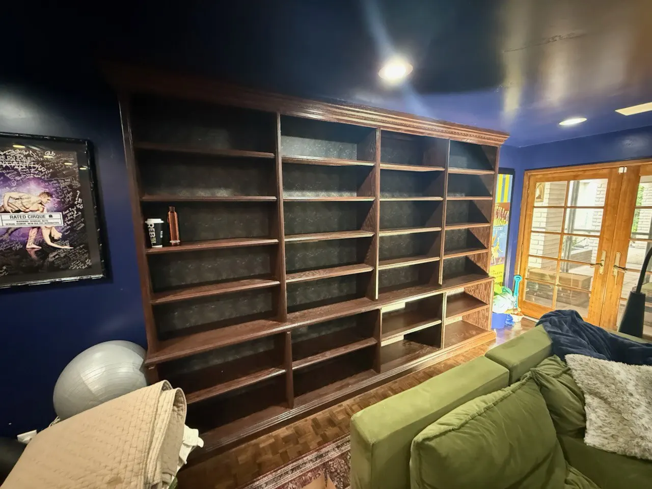 Custom mural wallpaper in living room